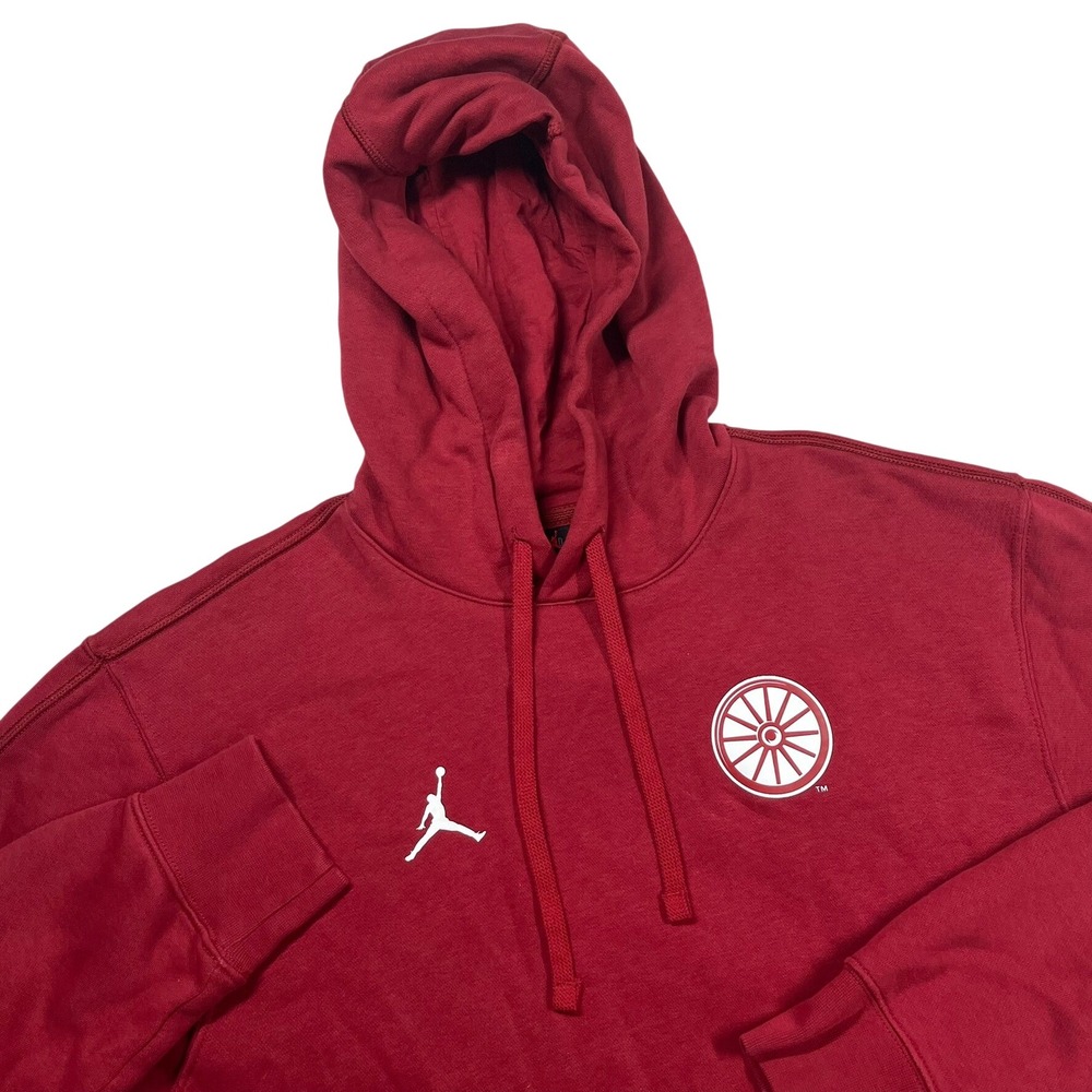 Oklahoma Sooners Jordan Hoodie Mens Medium Red Pullover Fleece DZ8796-613 *Flaw